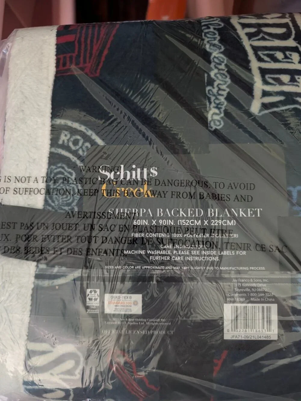 Schitt's Creek Sherpa Backed Blanket 60x90 in